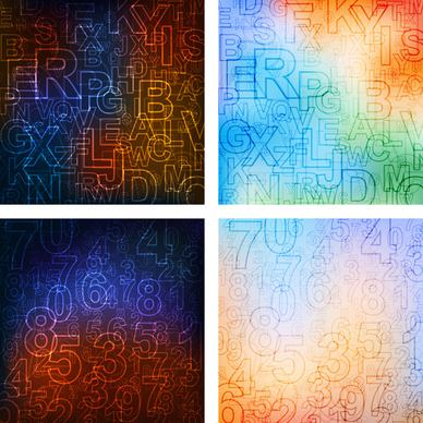 abstract letters and numerals creative background