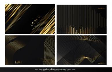 abstract line background templates collection modern contrast