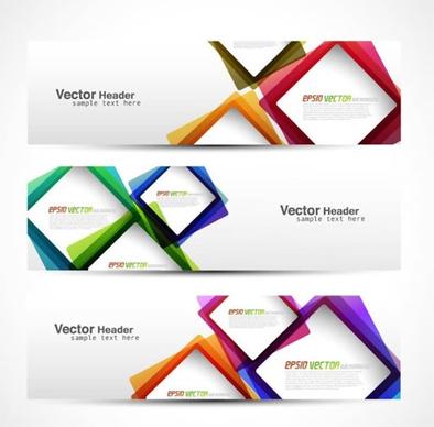 decorative banner templates modern colorful geometric shapes