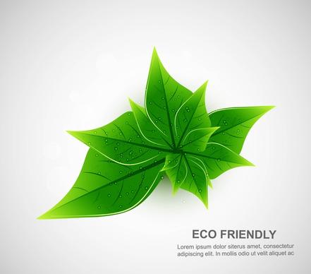 abstract natural eco green lives white vector background