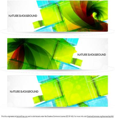 abstract nature background banner vector pack