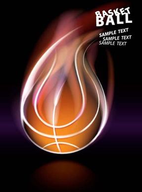 abstract of ball with flame design vector