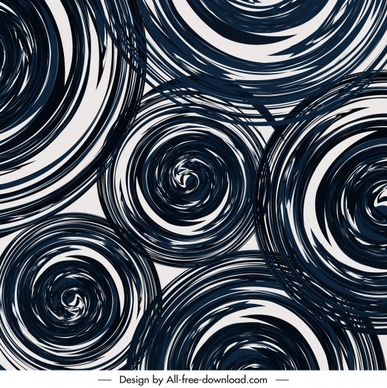 abstract painting illusive twisted circles sketch