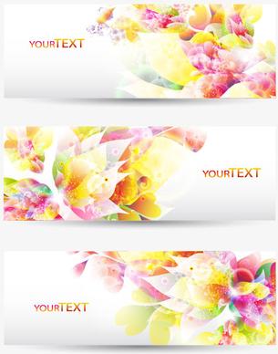 abstract petal elements banner vector