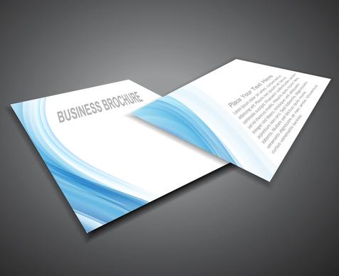 abstract professional business brochure blue wave design vector