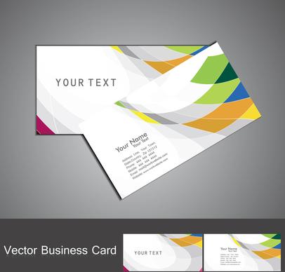 abstract rainbow colorful mosaic business card set vector
