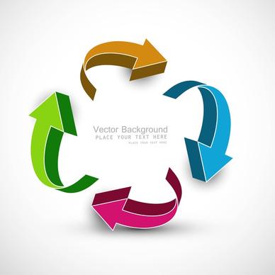 abstract recycle colorful arrows business design vector illustration