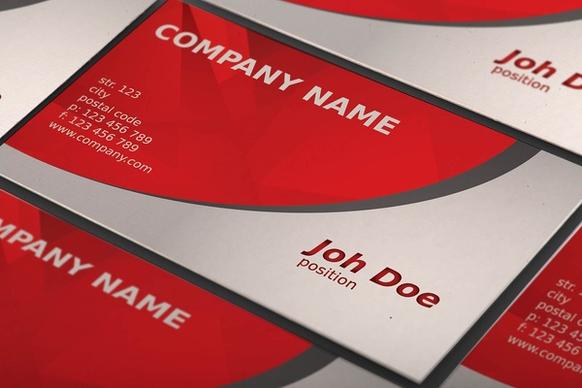 abstract red business card template
