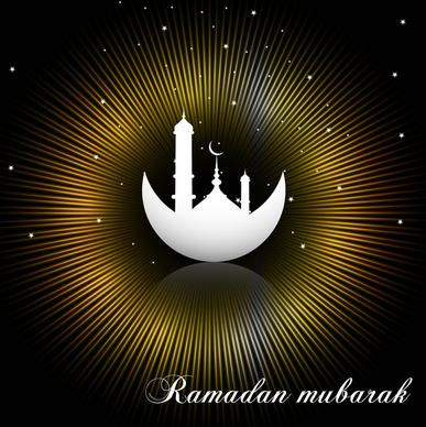 abstract shiny bright colorful rays ramadan kareem vector