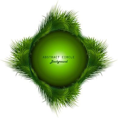 abstract shiny green grass colorful swirl circle vector design