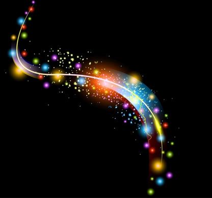 abstract sparkling background colorful curves style