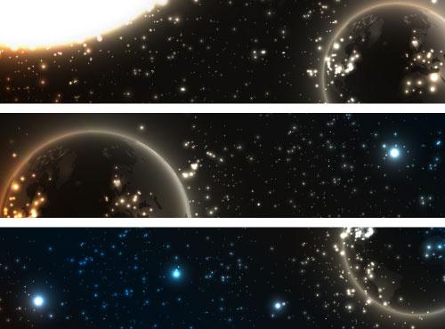 abstract starry sky vector banner