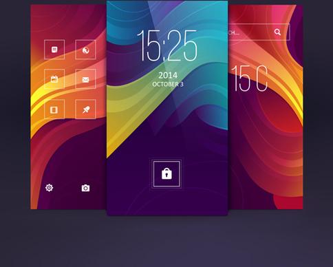 abstract style mobile interface theme vector