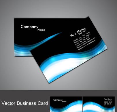 abstract stylish black bright colorful business card wave vector