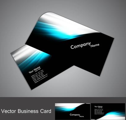 abstract stylish black bright colorful business card wave vector illustration