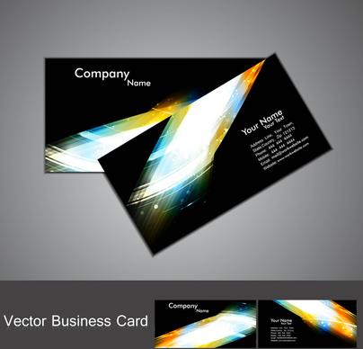abstract stylish bright colorful rainbow wave business card set vector