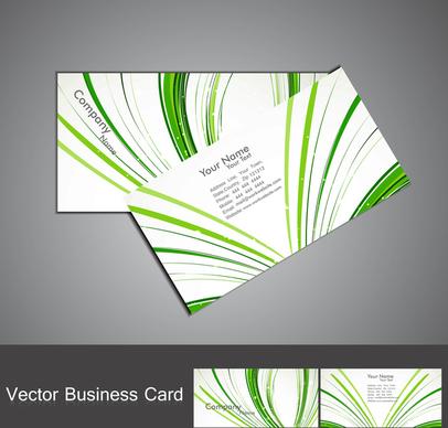 abstract stylish green colorful business card line wave vector
