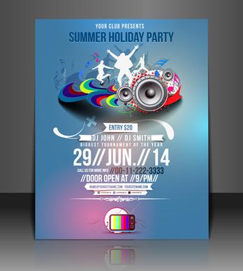 abstract summer party flyers design vector