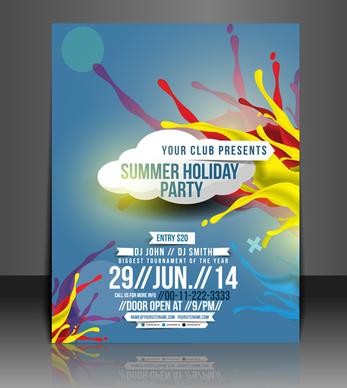 abstract summer party flyers design vector