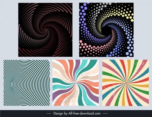 abstract swirl background collection flat 3d design 