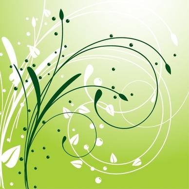 Abstract Swirl Floral Background Vector