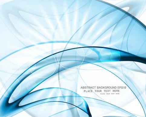 abstract technology blue shiny wave circle vector design