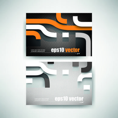 abstract track business cards vector set