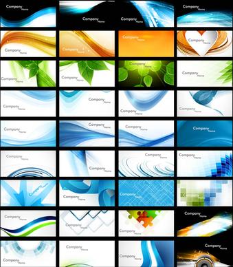 abstract various 36 business card set header collection vector design