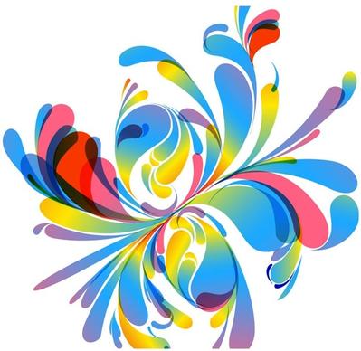 abstract vector colorful floral design illustration