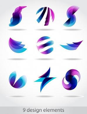 logotype templates modern dynamic blurred abstract shapes