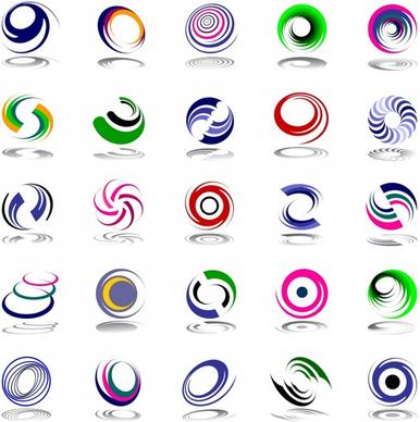 decorative logo templates colorful dynamic circle shapes