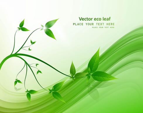 abstract vector natural eco green lives wave shiny background