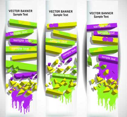 abstract vertical web banner vector set