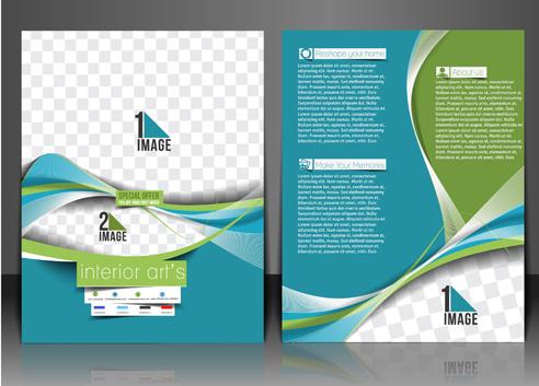 abstract wave flyers cover vector graphics