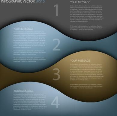 abstract wave numbered infographics vector