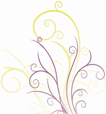 Abstraction with Floral Swirls Vector Graphic