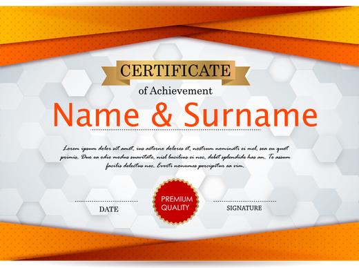 achievement certificate design with bokeh background