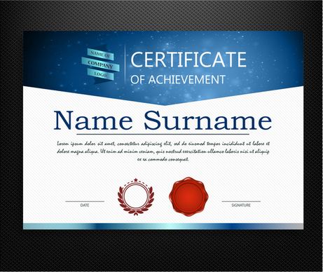 achievement certificate design with modern style