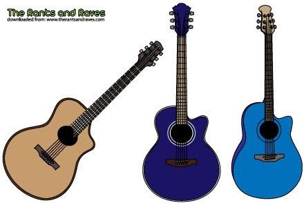 Acoustic guitars vector