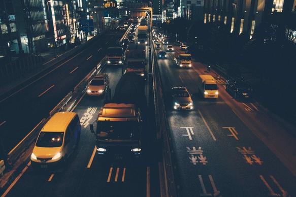 action auto automobile blur bus car city evening