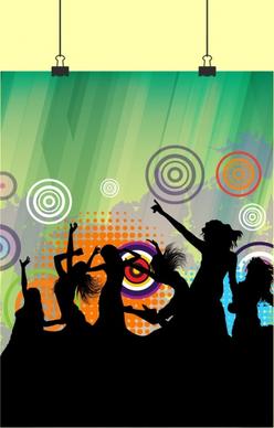 active performers background silhouette grungy design