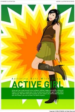 activities girl vector korea