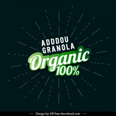 adddou granola organic advertising poster dynamic contrast rays texts decor