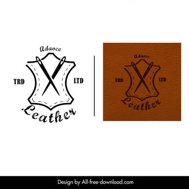 advance leather logotypes flat classical symmetric design 