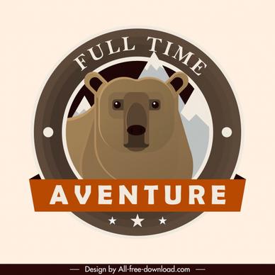 adventure label template wild bear sketch classic design