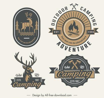 adventure logo templates retro emblems sketch