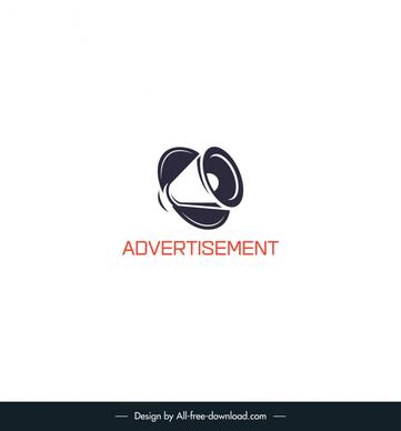 advertisement with a logo template flat handdrawn megaphone  sketch