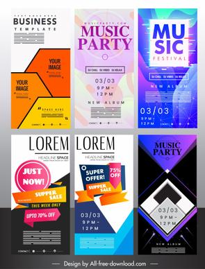 advertising poster templates colorful modern vertical standee design