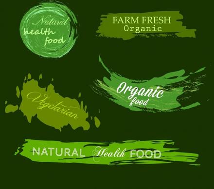 agriculture food signs collection green grunge design