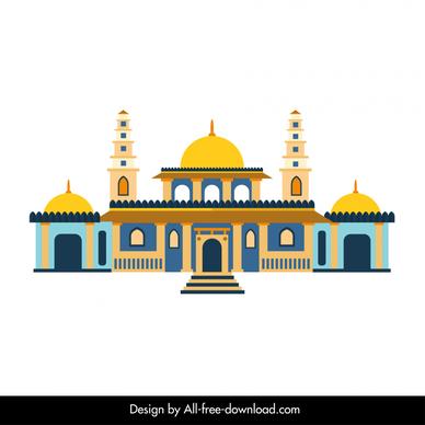 ahmedabad building icon elegant retro symmetric design